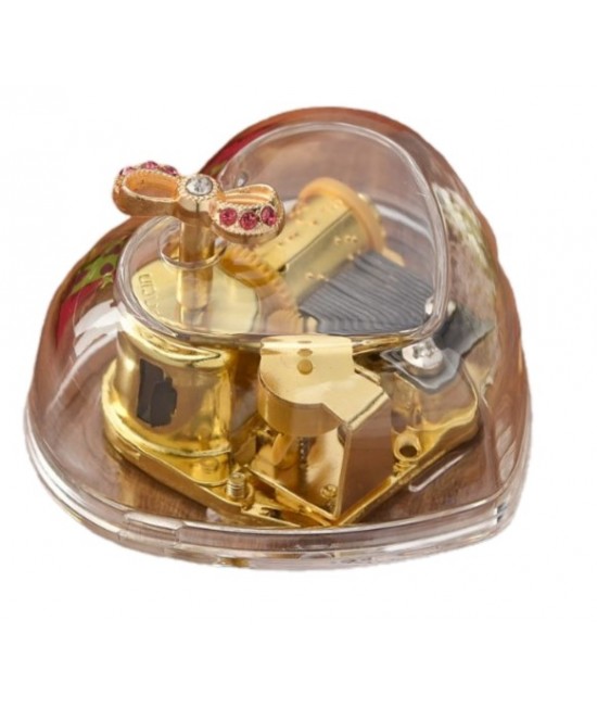 蝴蝶愛心 透明 心型音樂盒 MUSIC BOX